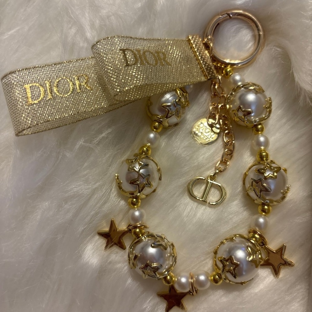 DIOR Faux Pearl Bag Charm/Key Chain